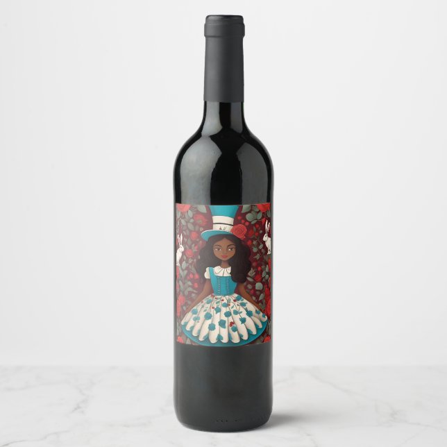 Black Alice in Wonderland Wine Label (Front)