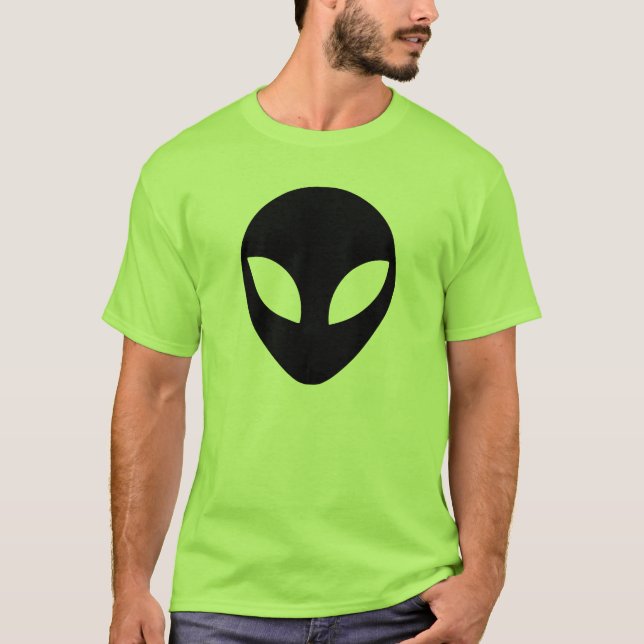 Black Alien Head Shape T-Shirt (Front)