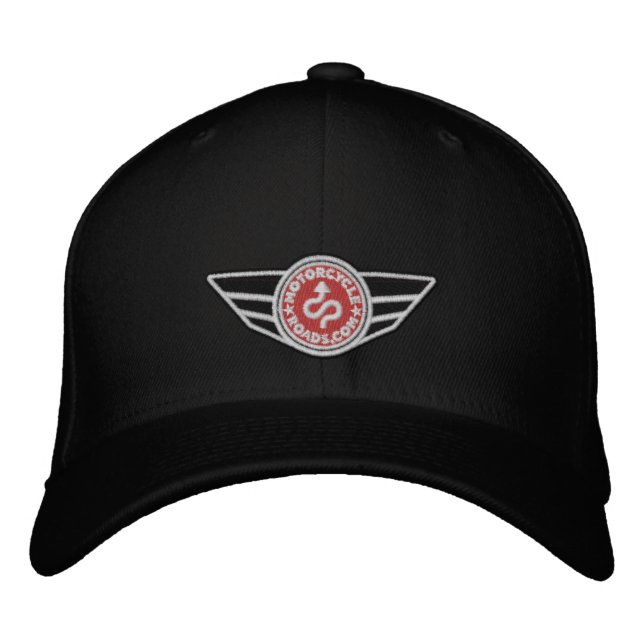 Black all-cap with red embroidered MCR logo Baseball Cap (Front)