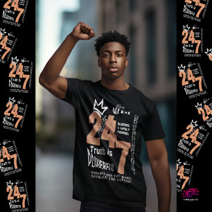 Black All Day 24/7 Slogan Graphic-Men T-Shirt