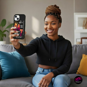 Black All Day 24/7 Slogan Graphic-Women iPhone 15 Case