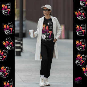 Black All Day 24/7 Slogan Graphic-Women T-Shirt