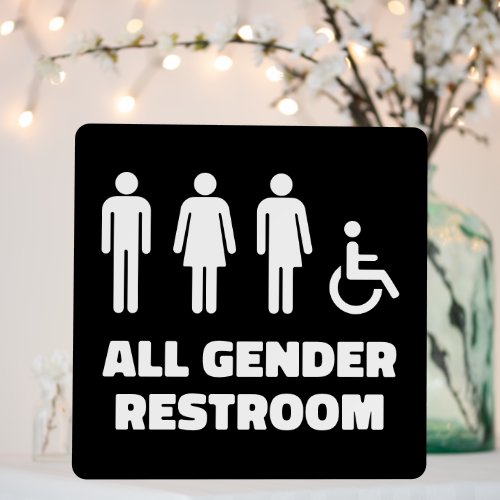 Black All Gender Restroom Sign