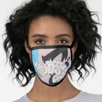 Black All Over Cotton & Poly Blend Facemask Face Mask