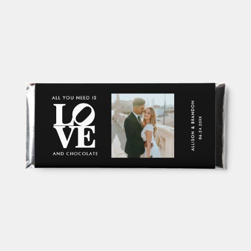 Black All You Need Is Love Wedding Hershey Bar Favors