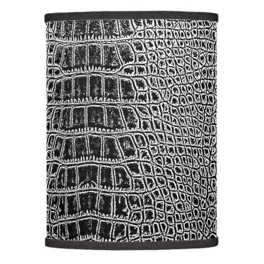 BLACK ALLIGATOR/CROCODILE HIDE LAMP SHADE (Front)