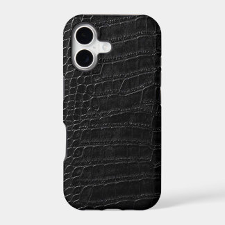 black alligator leather iPhone 17 case