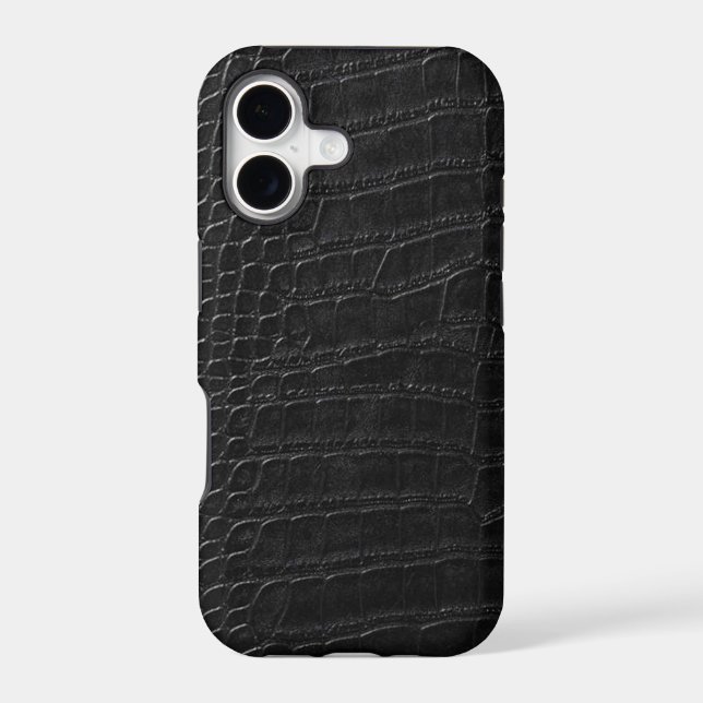 black alligator leather iphone case (Back)