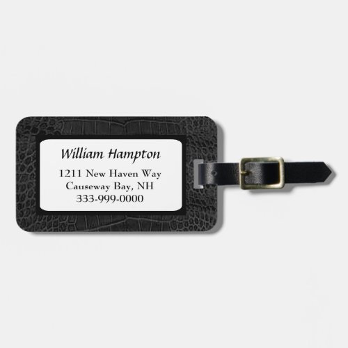 Black Alligator Look Custom Luggage Tag