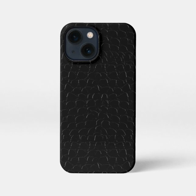 Black Alligator Skin Print iPhone Case (Back)