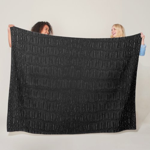 Black Alligator Skin Print New Fleece Blanket