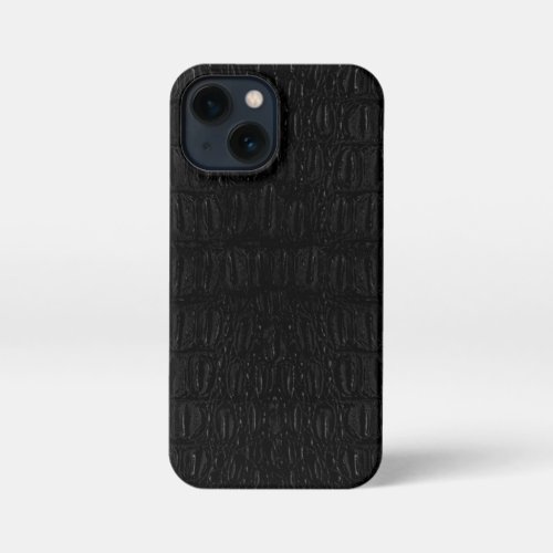 Black Alligator Skin Print New iPhone 13 Mini Case