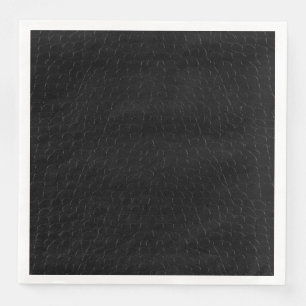 Black Alligator Skin Print Paper Dinner Napkins