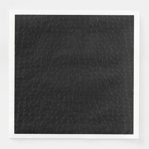 Black Alligator Skin Print Paper Dinner Napkins