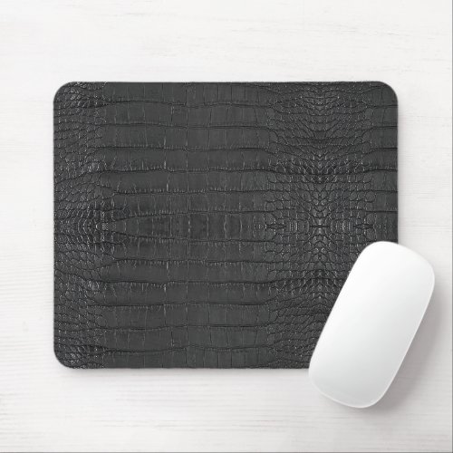 Black Alligator Skin Texture Mouse Pad