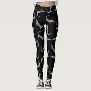 Fair Trade Black Crocodile Print Leggings / Yoga Pants – FUNKY