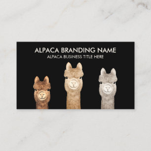 Black Alpaca Breeder Business Card