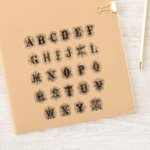 Black Alphabet Block Letters sheet/26 cut-out Sticker
