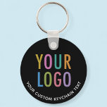 Black Aluminum Keychain Custom Business Logo Round<br><div class="desc">Personalize our round aluminum keychain with your company logo and custom text. It’s lightweight, thin, and waterproof. The diameter of the round keychain is 2 inches. Designed in black and other colors (all colors are customizable). Available in other shapes. No minimum order quantity and no setup fee. All orders are...</div>