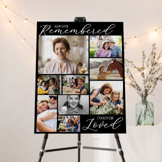Black Always Remembered Forever Loved 9 Photos Foam Board