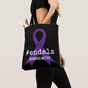 Black Alzheimers Awareness Hashtag End Alz Tote Bag