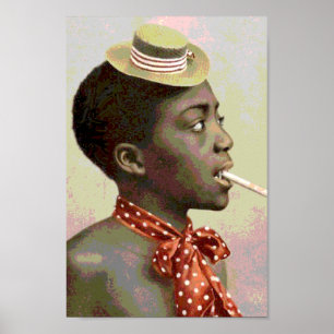 Black America Vintage Boy With Cigar Poster