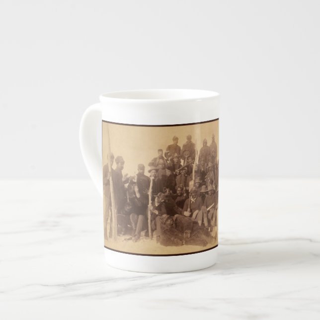 Black American Fighting Cavalry: Buffalo Warriors Bone China Mug (Front Left)