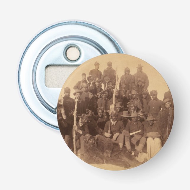 Black American Fighting Cavalry: Buffalo Warriors Bottle Opener (Front)