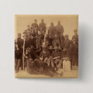 Black American Fighting Cavalry: Buffalo Warriors Button
