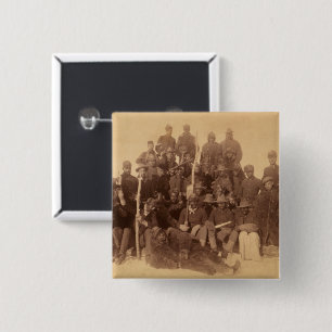 Black American Fighting Cavalry: Buffalo Warriors Button