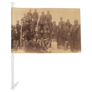 Black American Fighting Cavalry: Buffalo Warriors Car Flag