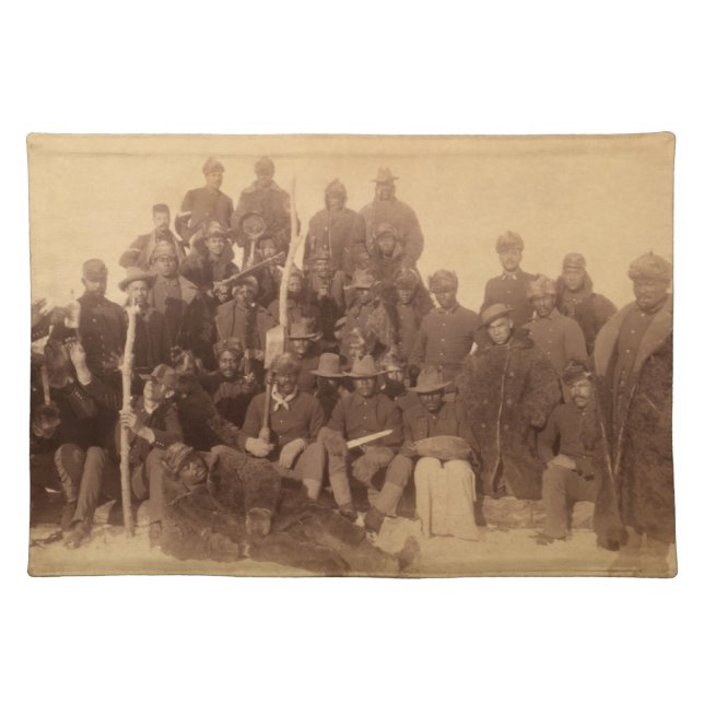 Black American Fighting Cavalry: Buffalo Warriors Cloth Placemat (Front)
