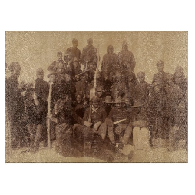 Black American Fighting Cavalry: Buffalo Warriors Cutting Board (Front)