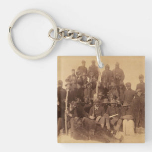 Black American Fighting Cavalry: Buffalo Warriors Keychain