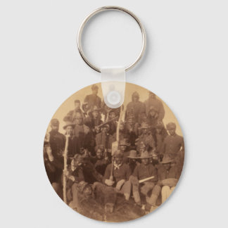 Black American Fighting Cavalry: Buffalo Warriors Keychain