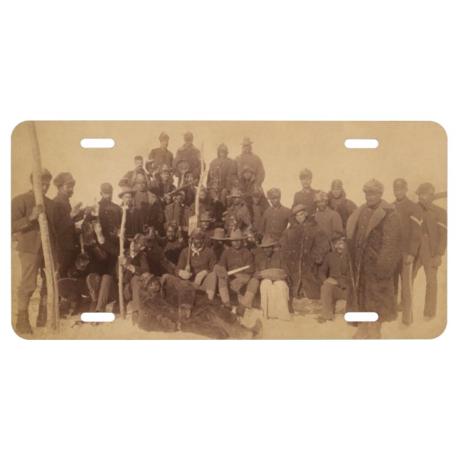 Black American Fighting Cavalry: Buffalo Warriors License Plate (Front)