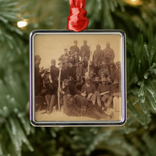 Black American Fighting Cavalry: Buffalo Warriors Metal Ornament