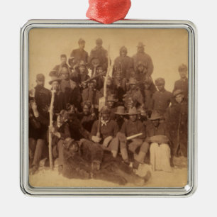 Black American Fighting Cavalry: Buffalo Warriors Metal Ornament