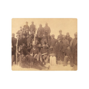 Black American Fighting Cavalry: Buffalo Warriors Metal Print