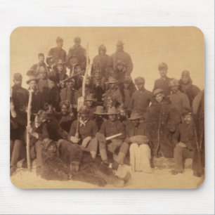 Black American Fighting Cavalry: Buffalo Warriors Mouse Pad