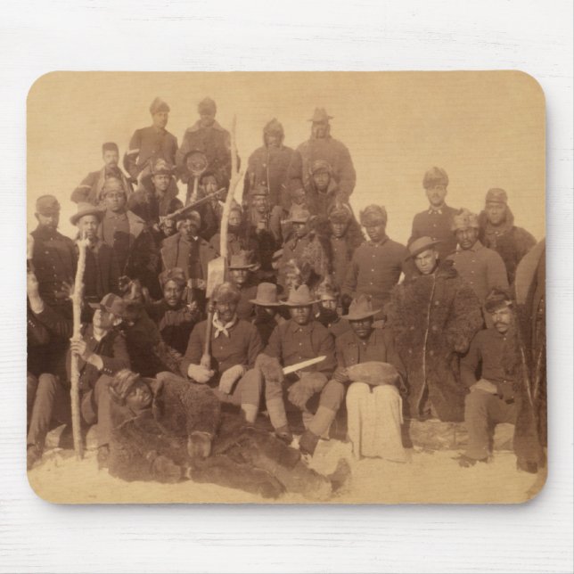 Black American Fighting Cavalry: Buffalo Warriors Mouse Pad (Front)