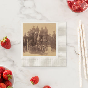 Black American Fighting Cavalry: Buffalo Warriors Napkins