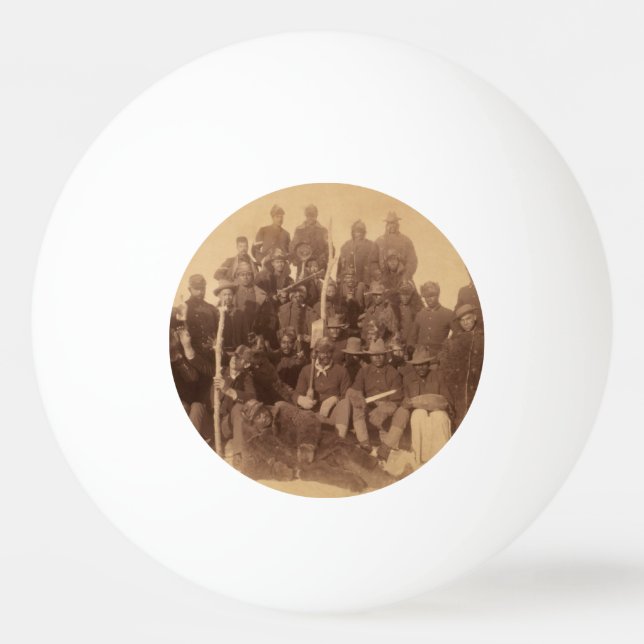 Black American Fighting Cavalry: Buffalo Warriors Ping Pong Ball (Front)