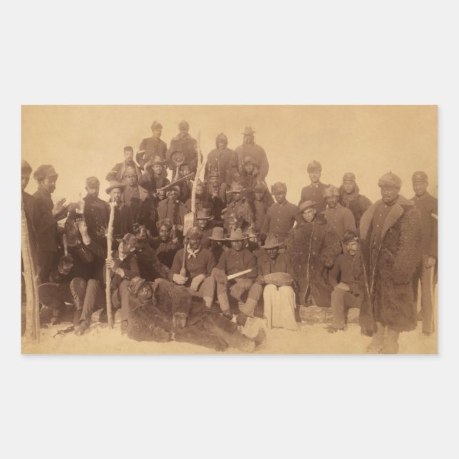 Black American Fighting Cavalry: Buffalo Warriors Rectangular Sticker (Front)