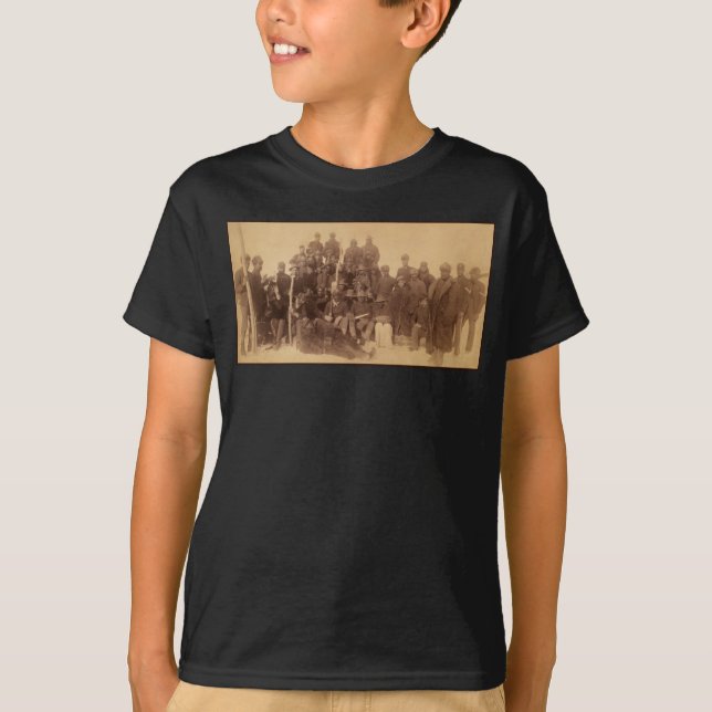 Black American Fighting Cavalry: Buffalo Warriors T-Shirt (Front)