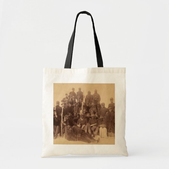 Black American Fighting Cavalry: Buffalo Warriors Tote Bag (Front)