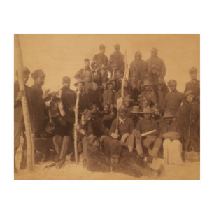 Black American Fighting Cavalry: Buffalo Warriors Wood Wall Art