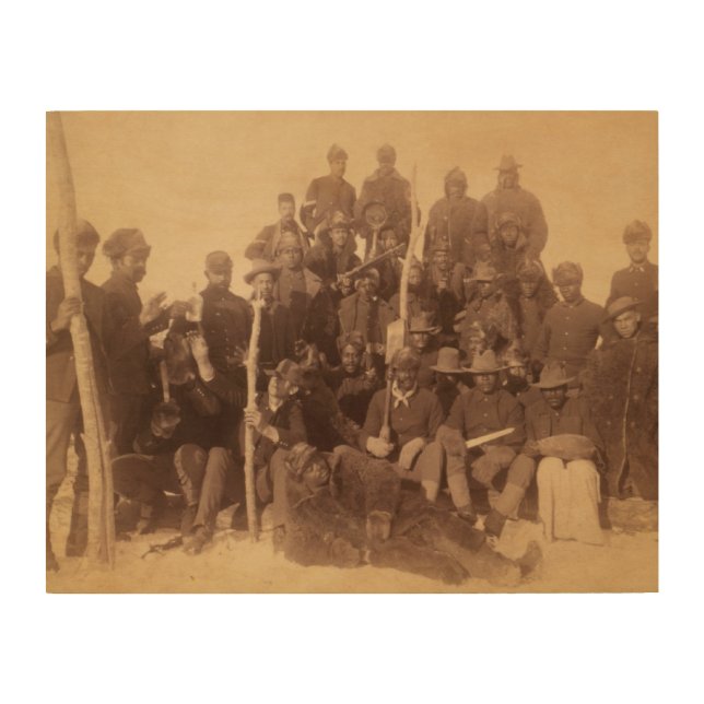Black American Fighting Cavalry: Buffalo Warriors Wood Wall Art (Front)