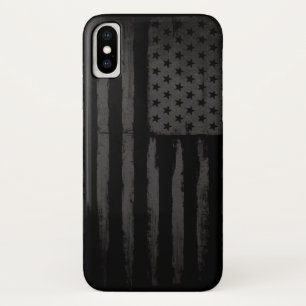 Black American flag iPhone X Case