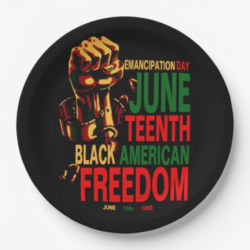 Black American Freedom Juneteenth Paper Plates